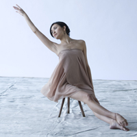 Photo Subject: Juri Hiraoka in a Dance Pose on a Chair - Photographer: Sian Richards